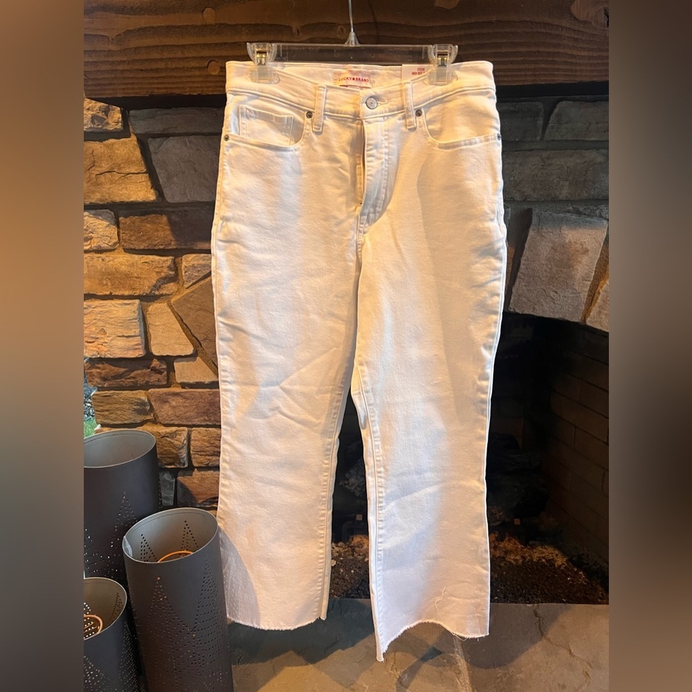 Lucky Brand Stevie High Rise Flare White Jeans Size 10 NWT
